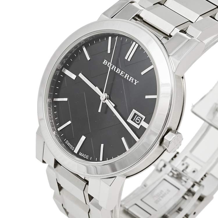 Shop Authentic Burberry The City Black Dial Silver Stainless Steel Strap Watch for Women - BU9001 - Luxxuri