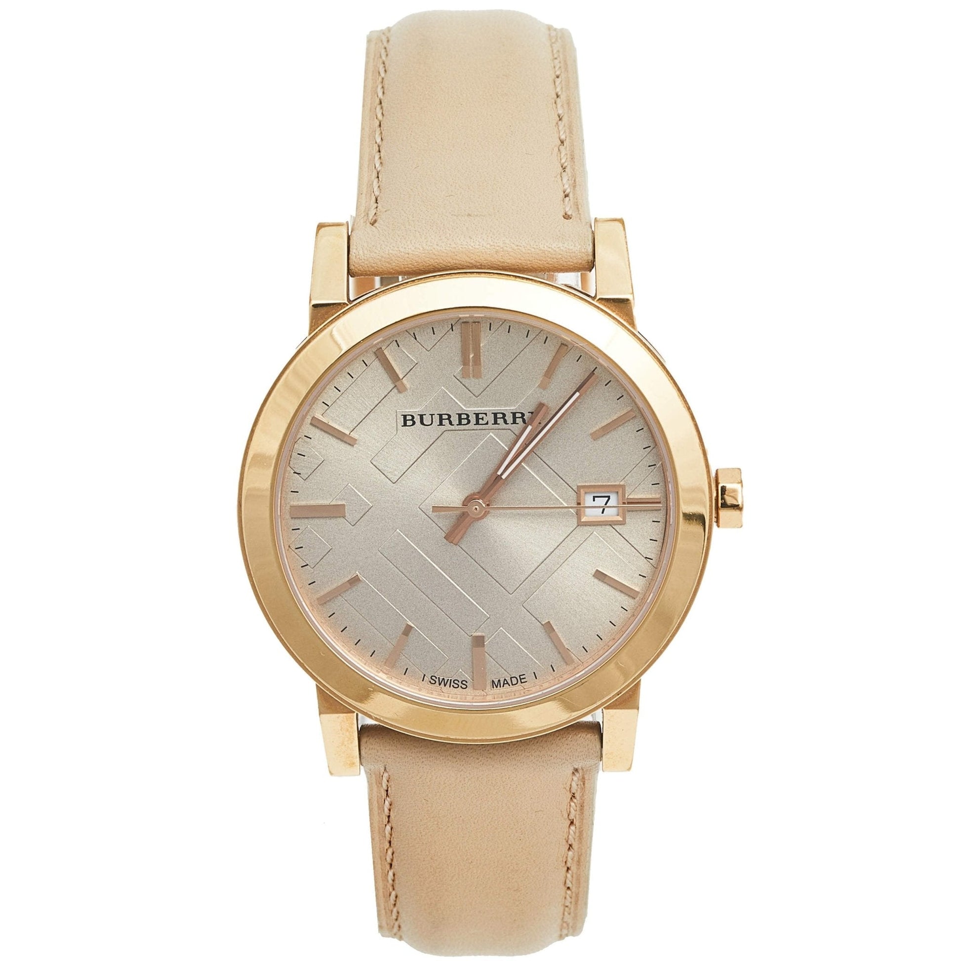 Shop Authentic Burberry The City Beige Dial Brown Leather Strap Watch for Women - BU9014 - Luxxuri