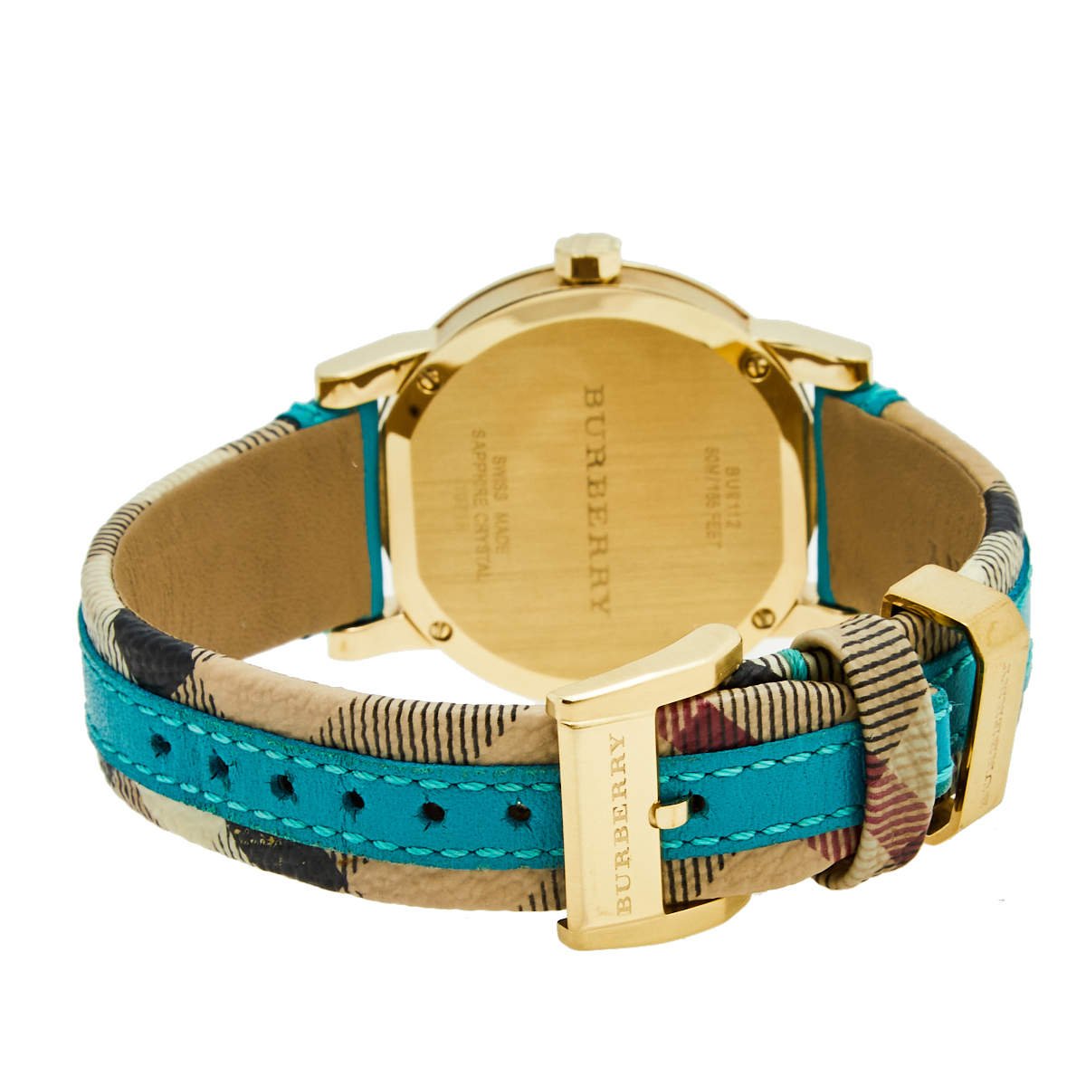 Shop Authentic Burberry The City Gold Dial Blue Leather Strap Watch for Women - BU9018 - Luxxuri