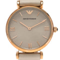 Shop Authentic Emporio Armani Gianni T Bar Light Brown Dial White Leather Strap Watch For Women - AR1769 - Luxxuri