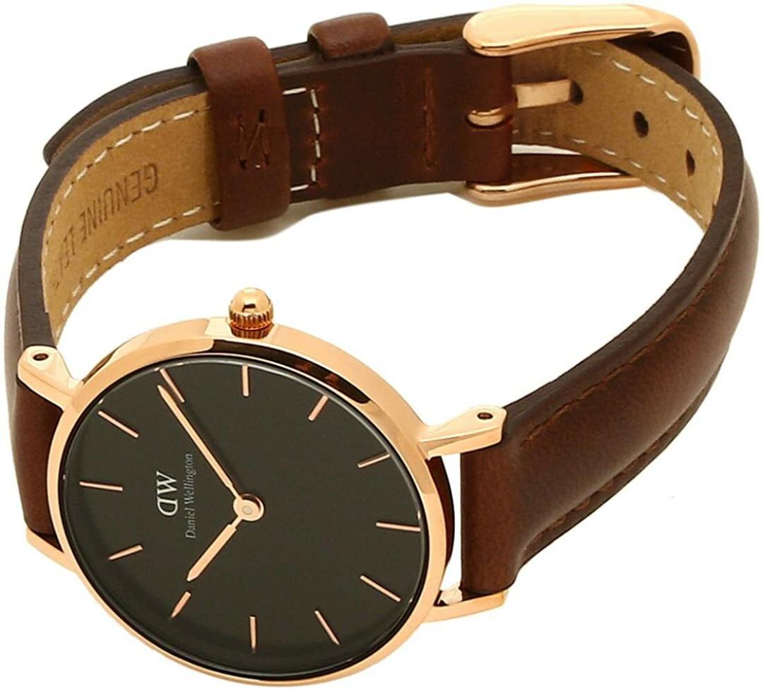 Shop Authentic Daniel Wellington Classic Petite St Mawes Black Dial Brown Leather Strap Watch For Women - DW00100225 - Luxxuri