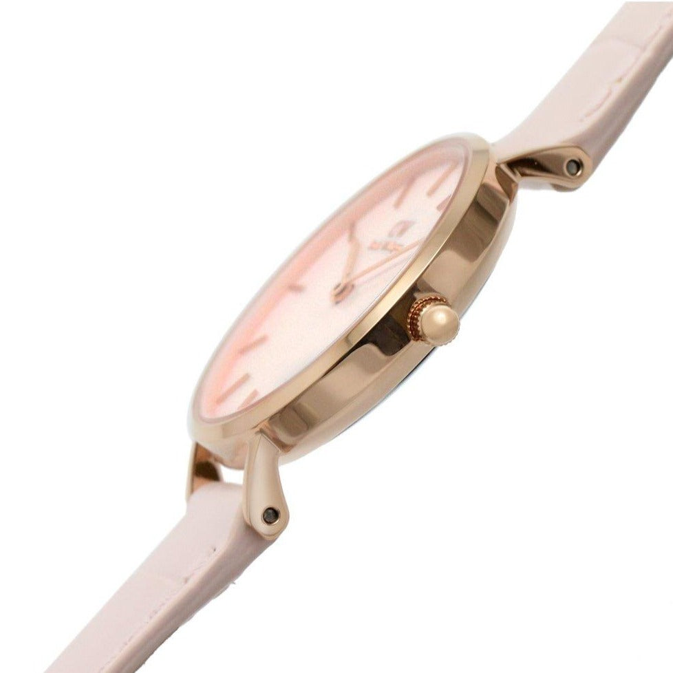 Shop Authentic Daniel Wellington Petite Rouge Pink Dial Pink Leather Strap Watch For Women - DW00100511 - Luxxuri