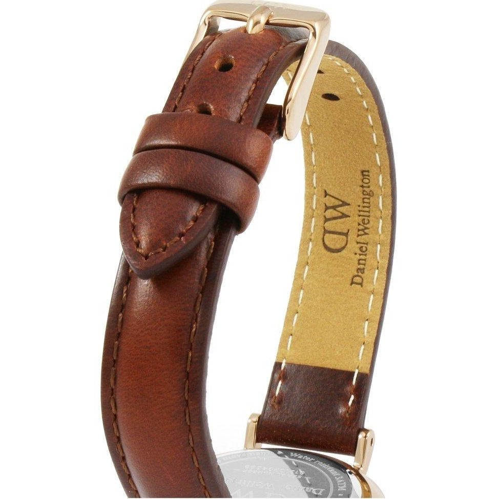 Shop Authentic Daniel Wellington Classic Petite St Mawes White Dial Brown Leather Strap Watch For Women - DW00100231 - Luxxuri