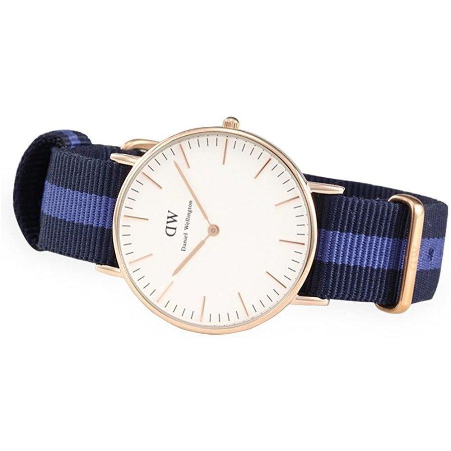 Shop Authentic Daniel Wellington Classic Swansea White Dial Two Tone Nylon Strap Watch For Women - 0504DW - Luxxuri