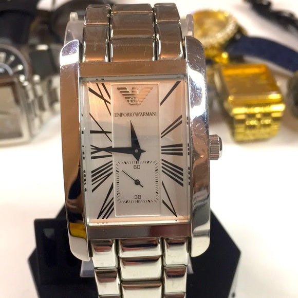 Shop Authentic Emporio Armani Classic White Dial Silver Steel Strap Watch For Men - AR0145 - Luxxuri