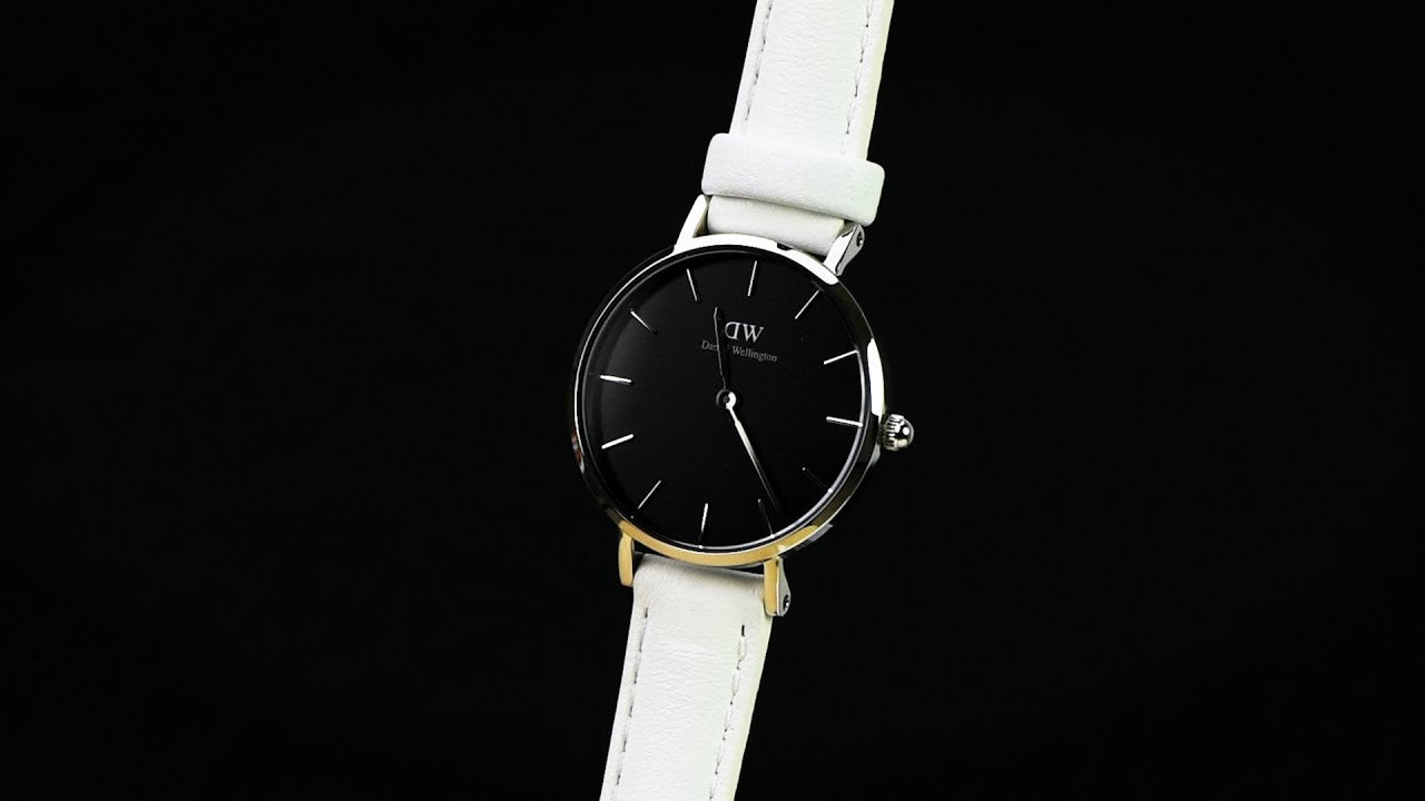Shop Authentic Daniel Wellington Classic Petite Bondi Black Dial White Leather Strap Watch for Women - DW00100286 - Luxxuri