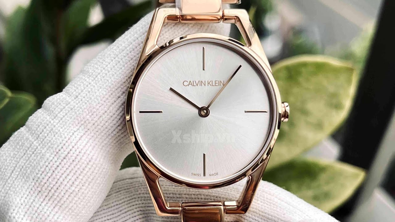 Shop Authentic Calvin Klein Dainty White Dial Rose Gold Steel Strap Watch for Women - K7L23646 - Luxxuri