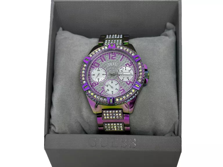 Shop Authentic Guess Lady Frontier Diamonds Silver Dial Multicolor Steel Strap Watch for Women - GW0044L1 - Luxxuri