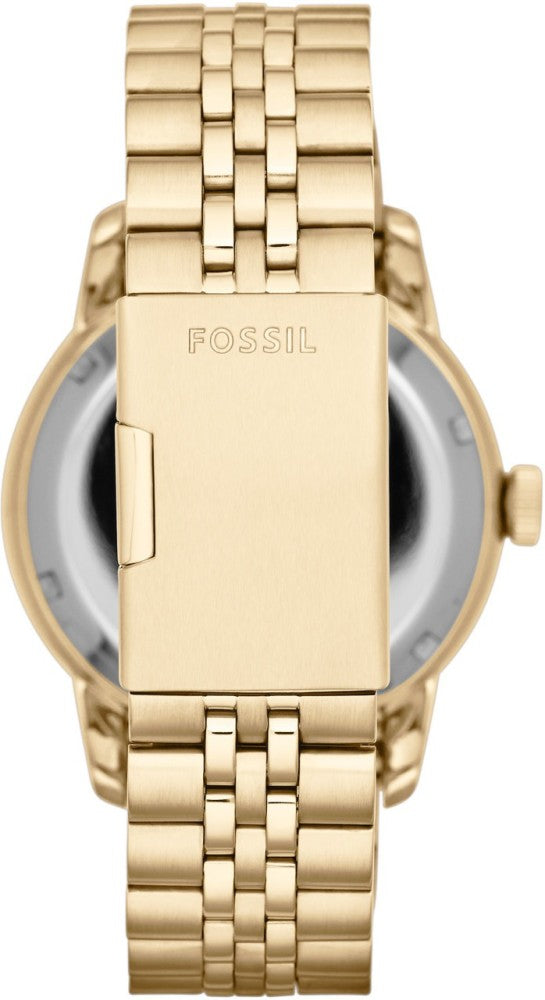 Fossil Townsman Chronograph Skeleton Gold Dial Gold Steel Strap Watch for Men - ME1137
