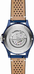 Shop Authentic Fossil Crewmaster Sports Automatic Blue Dial Blue Leather Strap Watch for Men - ME3149 - Luxxuri