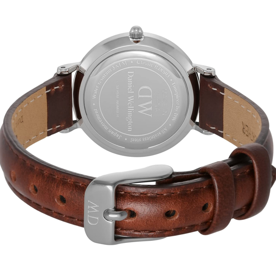 Shop Authentic Daniel Wellington Classic Petite St Mawes Black Dial Brown Leather Strap Watch For Women - DW00100237 - Luxxuri