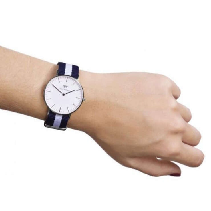 Shop Authentic Daniel Wellington Classic Glasgow White Dial Two Tone NATO Strap Unisex Watch - DW00100047 - Luxxuri
