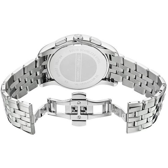 Shop Authentic Emporio Armani Classic Chronograph Black Dial Silver Steel Strap Watch For Men - AR1786 - Luxxuri