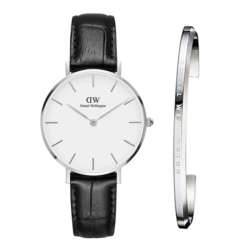 Shop Authentic Daniel Wellington Classic Petite Reading White Dial Black Leather Strap Watch For Women - DW00100185 - Luxxuri
