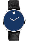 Shop Authentic Movado Museum Classic Blue Dial Black Leather Strap Watch for Men - 0607197 - Luxxuri