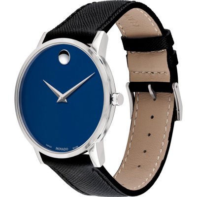 Shop Authentic Movado Museum Classic Blue Dial Black Leather Strap Watch for Men - 0607197 - Luxxuri