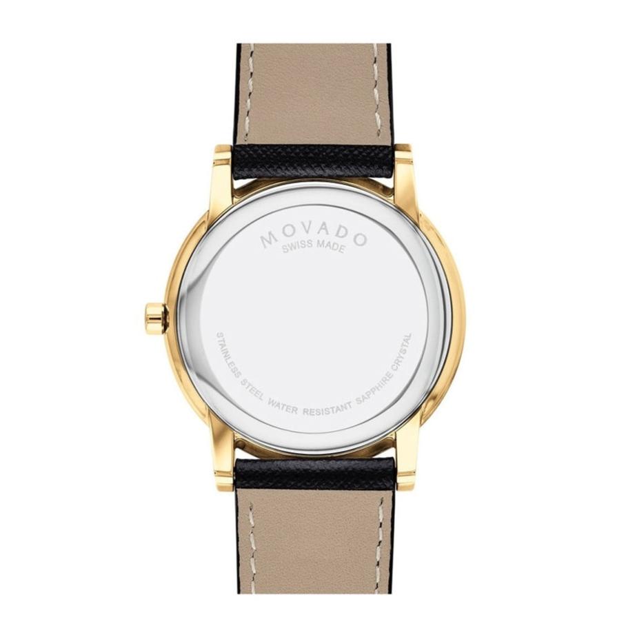 Shop Authentic Movado Museum Classic Quartz Black Dial Black Leather Strap Watch for Men - 0607195 - Luxxuri