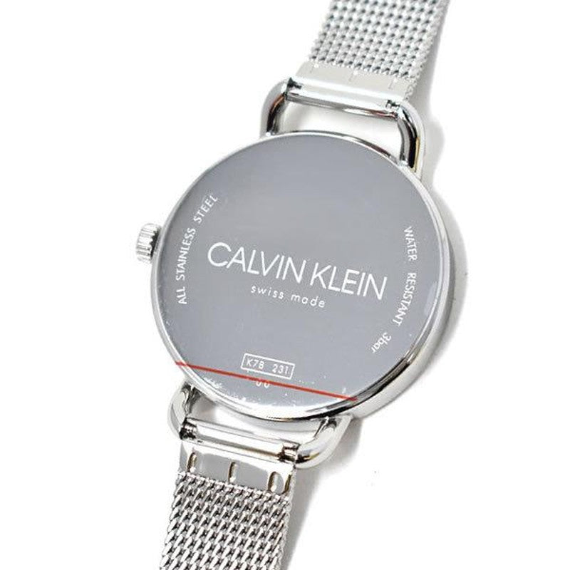 Shop Authentic Calvin Klein Even Black Dial Silver Mesh Bracelet Watch for Women - K7B23121 - Luxxuri