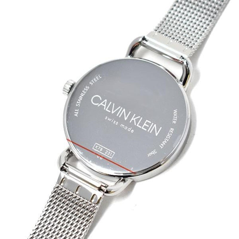 Shop Authentic Calvin Klein Even Black Dial Silver Mesh Bracelet Watch for Women - K7B23121 - Luxxuri
