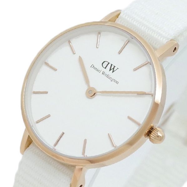 Shop Authentic Daniel Wellington Petite Dover Quartz White Dial White NATO Strap Watch For Women - DW001000313 - Luxxuri