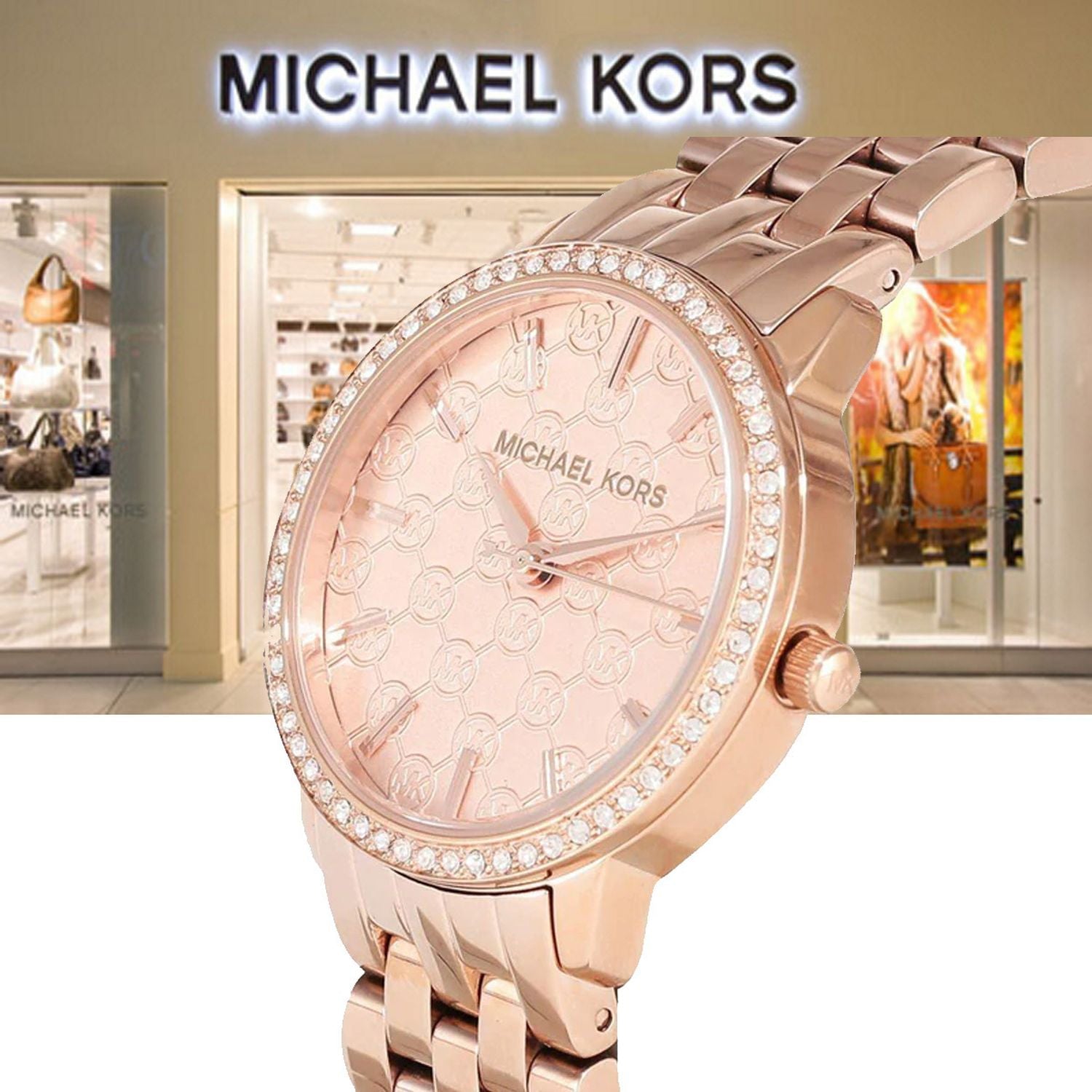 Shop Authentic Michael Kors Argyle Quartz Rose Gold Dial Rose Gold Steel Strap Watch For Women - MK3156 - Luxxuri