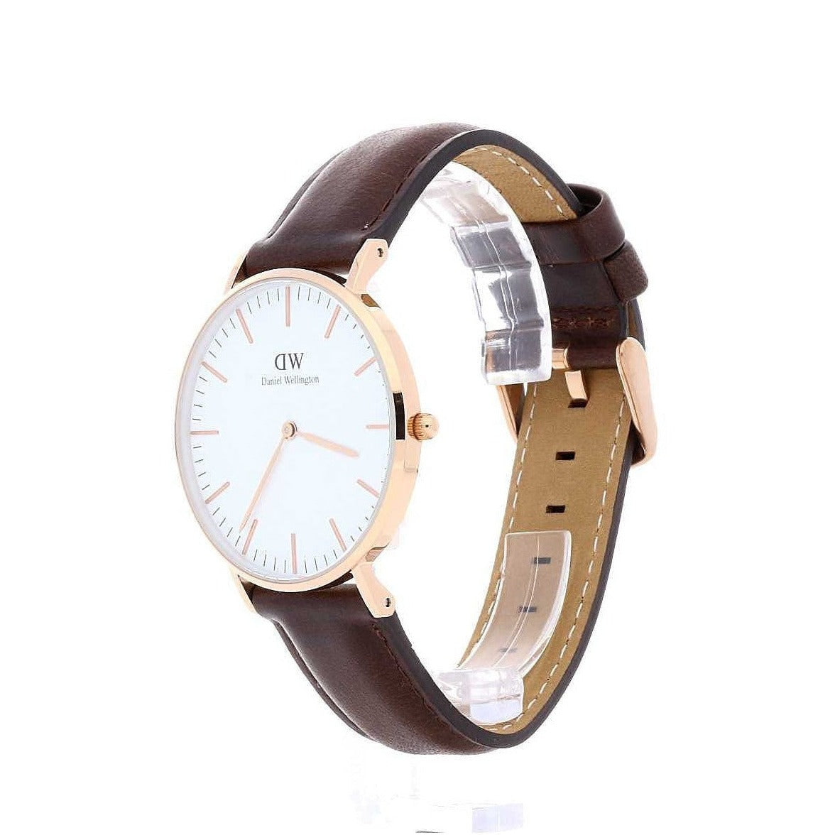 Shop Authentic Daniel Wellington Classic Bristol White Dial Brown Leather Strap Watch For Women - DW00100039 - Luxxuri