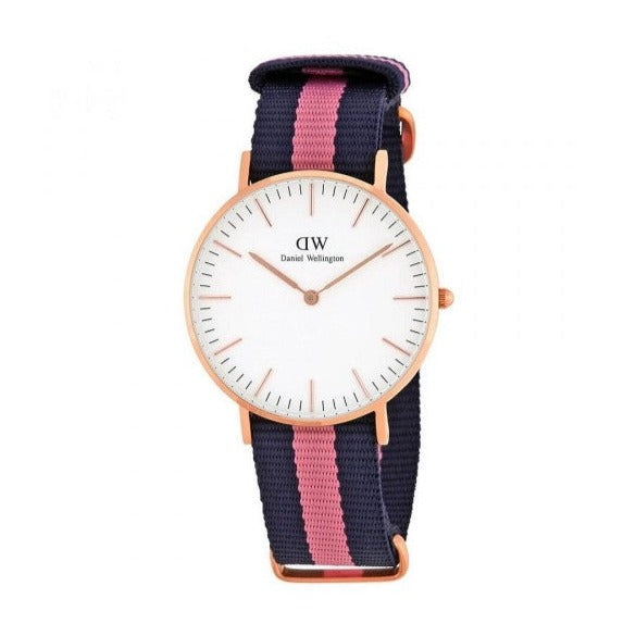 Shop Authentic Daniel Wellington Classic Winchester White Dial Three Tone Nylon Strap Watch For Women - DW00100033 - Luxxuri