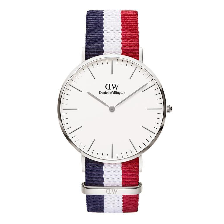 Shop Authentic Daniel Wellington Classic Cambridge White Dial Two Tone Nylon Strap Watch For Men - DW00100017 - Luxxuri