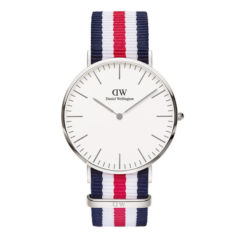 Shop Authentic Daniel Wellington Classic Canterbury White Dial Two Tone Nylon Strap Watch For Men - DW00100016 - Luxxuri