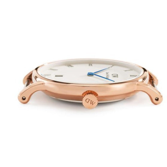 Shop Authentic Daniel Wellington Dapper York White Dial Brown Leather Strap Watch For Women - DW00100093 - Luxxuri