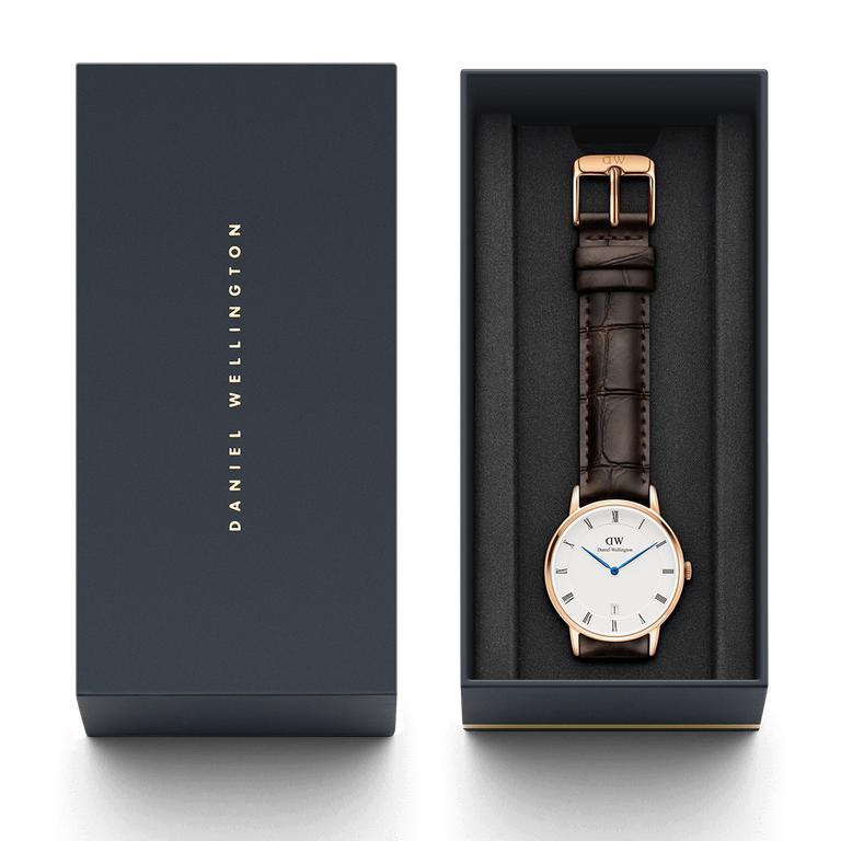 Shop Authentic Daniel Wellington Dapper York White Dial Brown Leather Strap Watch For Women - DW00100093 - Luxxuri