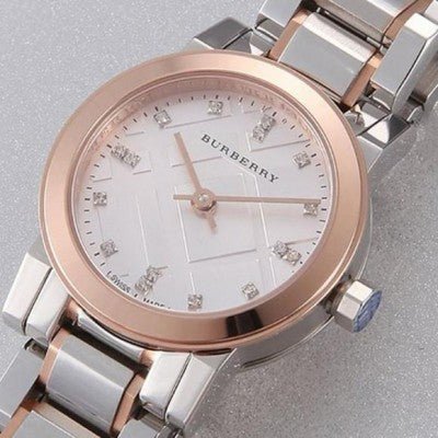 Burberry The City Silver Dial Two Tone Steel Strap Watch for Women - BU9214