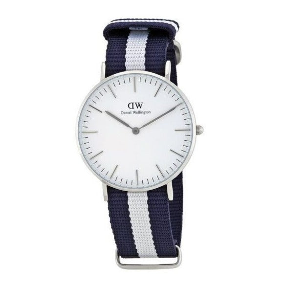Shop Authentic Daniel Wellington Classic Glasgow White Dial Two Tone NATO Strap Unisex Watch - DW00100047 - Luxxuri
