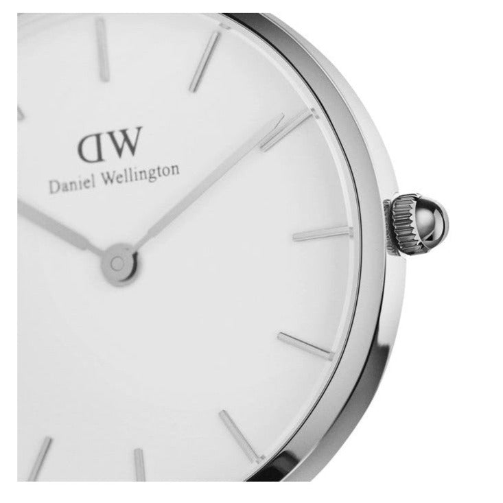 Shop Authentic Daniel Wellington Classic Petite Cornwall White Dial Black Nylon Strap Watch For Women - DW00100252 - Luxxuri