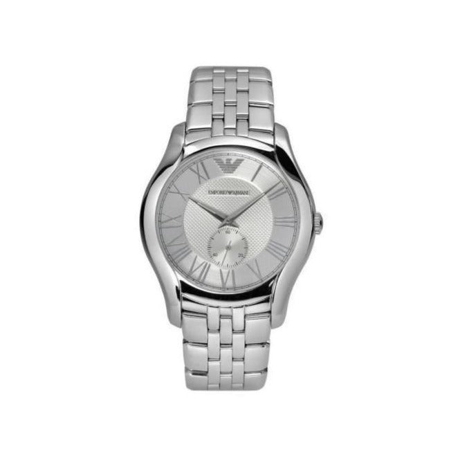 Emporio Armani Classic Quartz Silver Dial Silver Steel Strap Watch For Men - AR1788