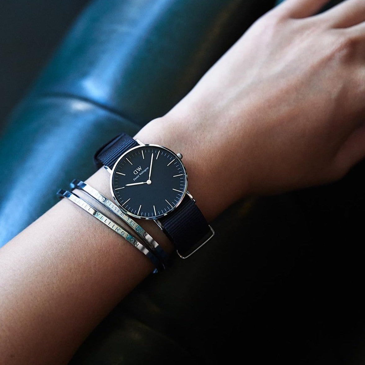 Shop Authentic Daniel Wellington Classic Cornwall Black Dial Black Nylon Strap Watch For Women - DW00100149 - Luxxuri