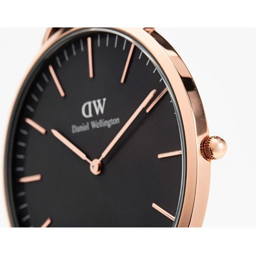 Shop Authentic Daniel Wellington Classic Roselyn Black Dial Maroon Nylon Strap Watch For Women - DW00100273 - Luxxuri