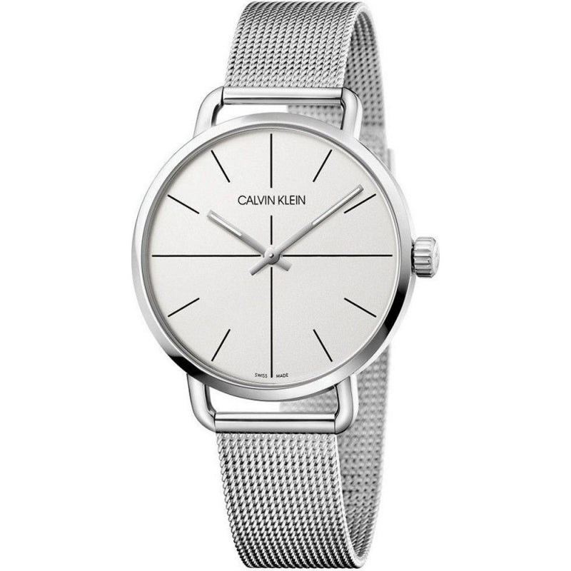 Shop Authentic Calvin Klein Even Quartz White Dial Silver Steel Strap Watch for Women - K7B21126 - Luxxuri