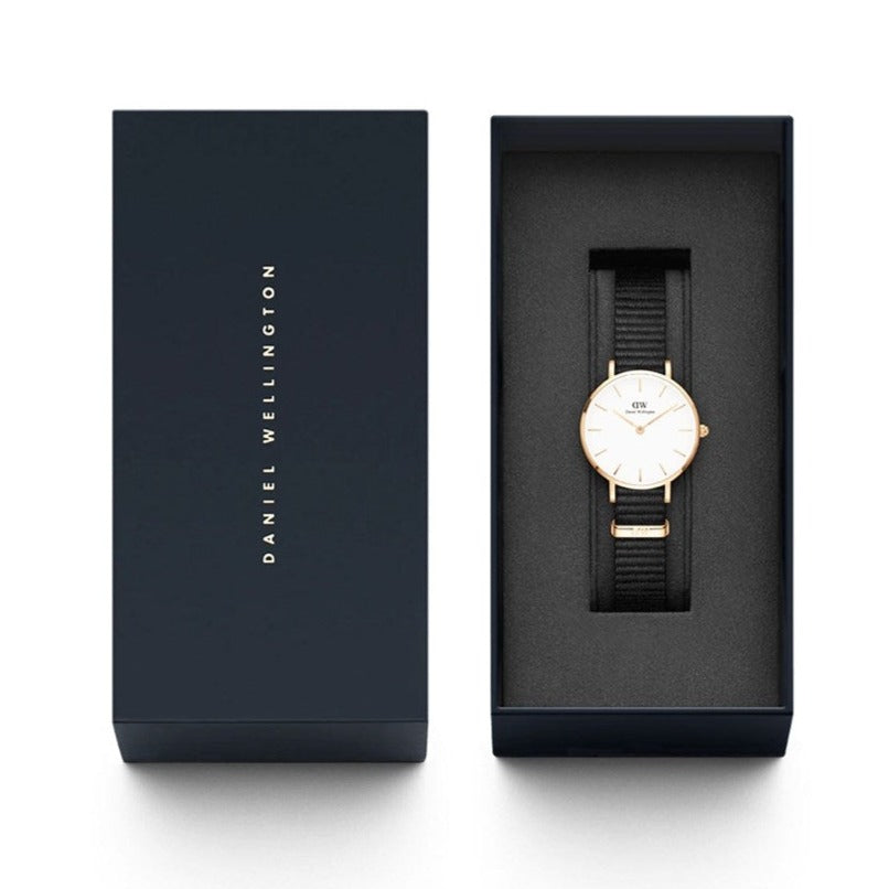Shop Authentic Daniel Wellington Classic Petite Cornwall White Dial Green NATO Strap Watch For Women - DW00100253 - Luxxuri