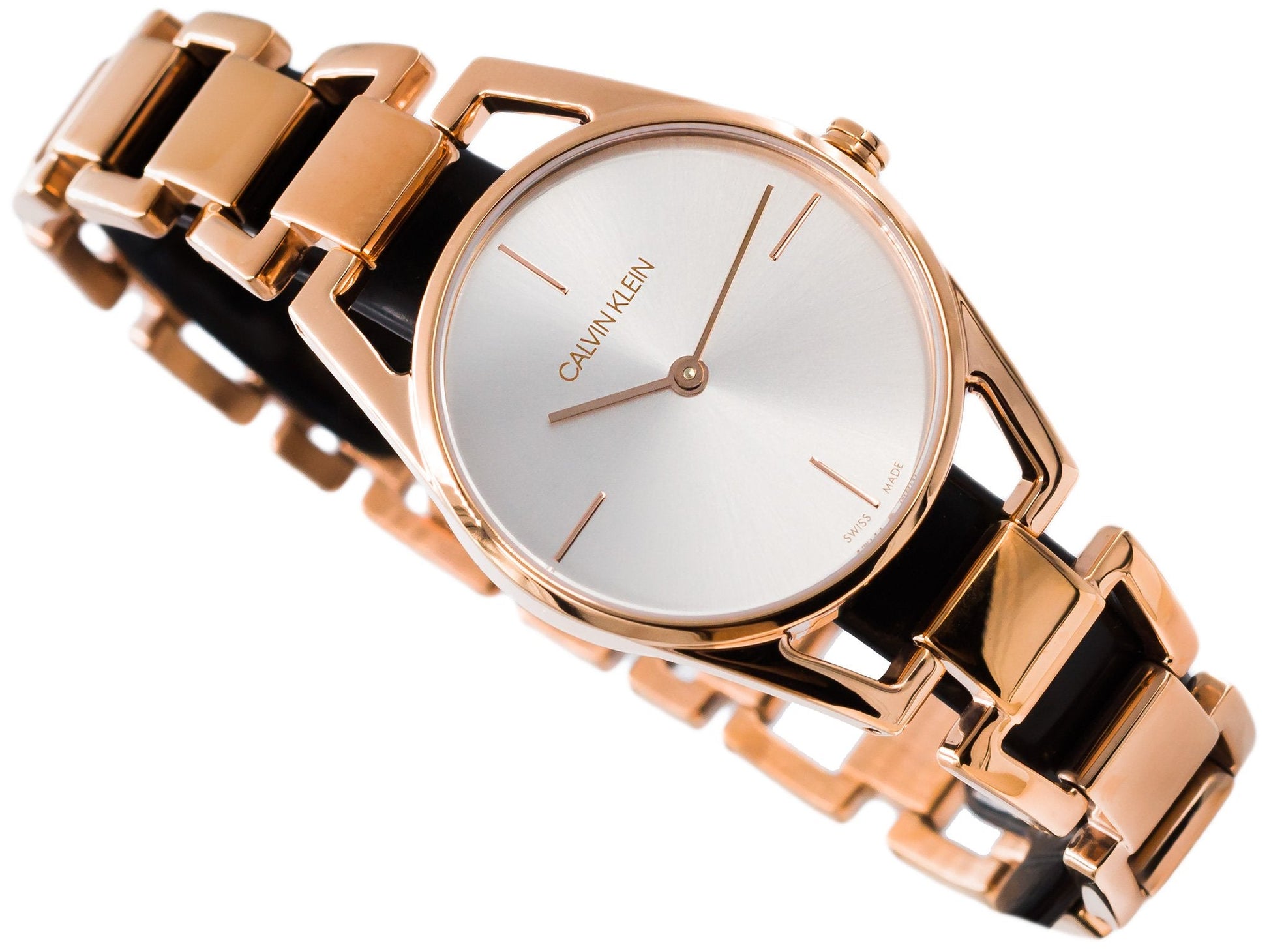 Shop Authentic Calvin Klein Dainty White Dial Rose Gold Steel Strap Watch for Women - K7L23646 - Luxxuri