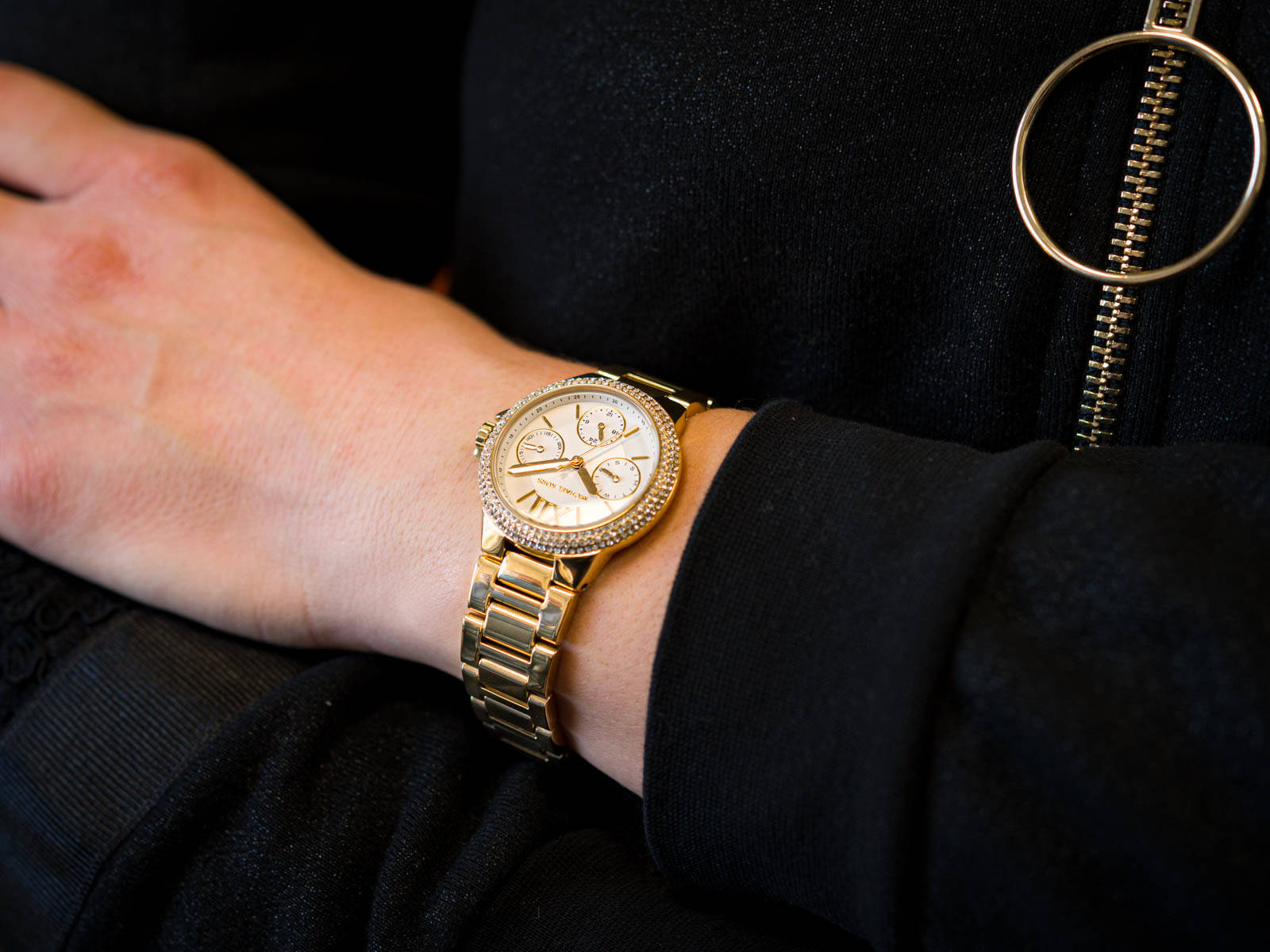 Shop Authentic Michael Kors Mini Camille Chronograph White Dial Rose Gold Steel Strap Watch For Women - MK6844 - Luxxuri