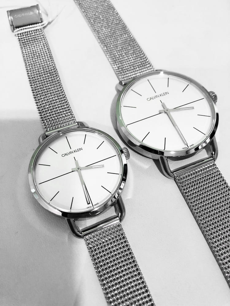 Shop Authentic Calvin Klein Even White Dial Silver Mesh Bracelet Watch for Women - K7B23126 - Luxxuri