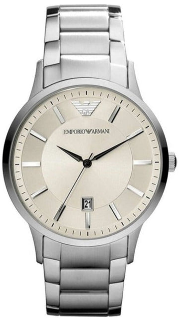 Shop Authentic Emporio Armani Classic Quartz White Dial Silver Steel Strap Watch For Men - AR2430 - Luxxuri