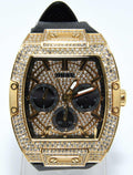 Shop Authentic Guess Phoenix Multifunction Crystals Gold Dial Black Silicone Strap Watch For Men - GW0048G2 - Luxxuri