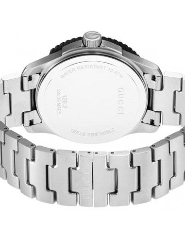 Shop Authentic Gucci G Timeless Black Dial Silver Steel Strap Watch For Men - YA126249 - Luxxuri