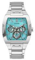 Shop Authentic Guess Phoenix Multi Function Aqua Blue Dial Silver Steel Strap Watch for Men - GW0456G4 - Luxxuri