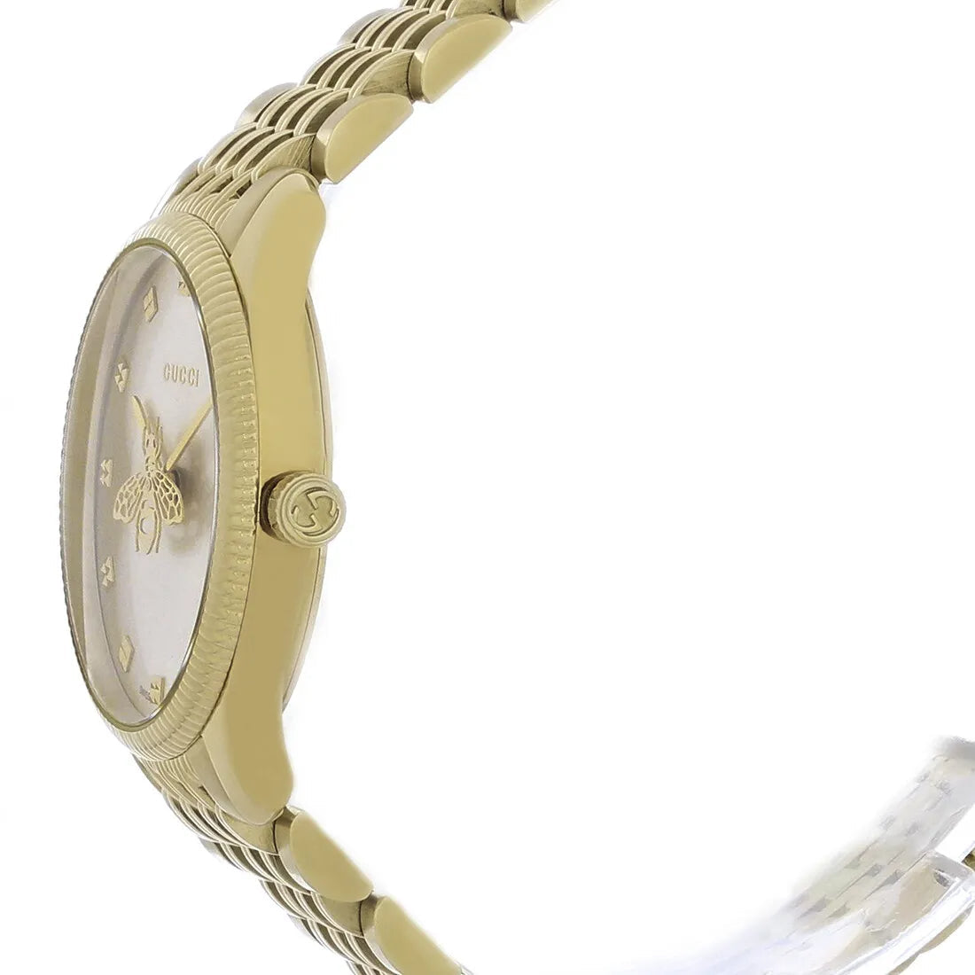 Shop Authentic Gucci G Timeless Quartz Mother of Pearl Dial Gold Steel Strap Watch For Women - YA1265021 - Luxxuri