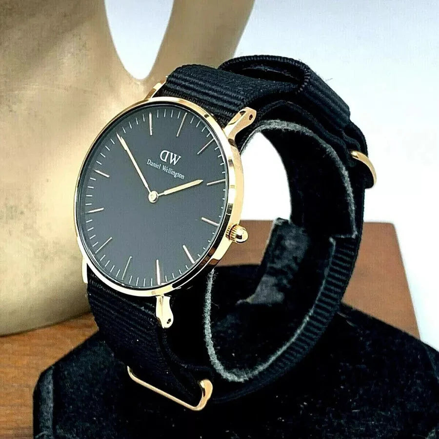 Shop Authentic Daniel Wellington Classic Cornwall Black Dial Black NATO Strap Watch For Women - DW00100150 - Luxxuri