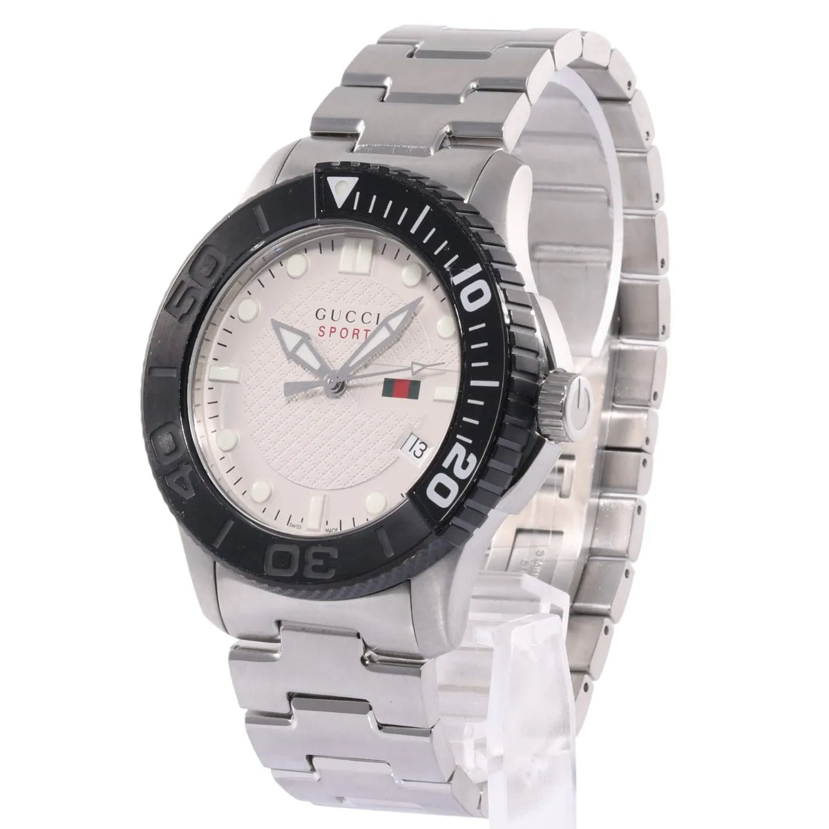 Shop Authentic Gucci G Timeless Sport White Dial Silver Steel Strap Watch For Men - YA126250 - Luxxuri