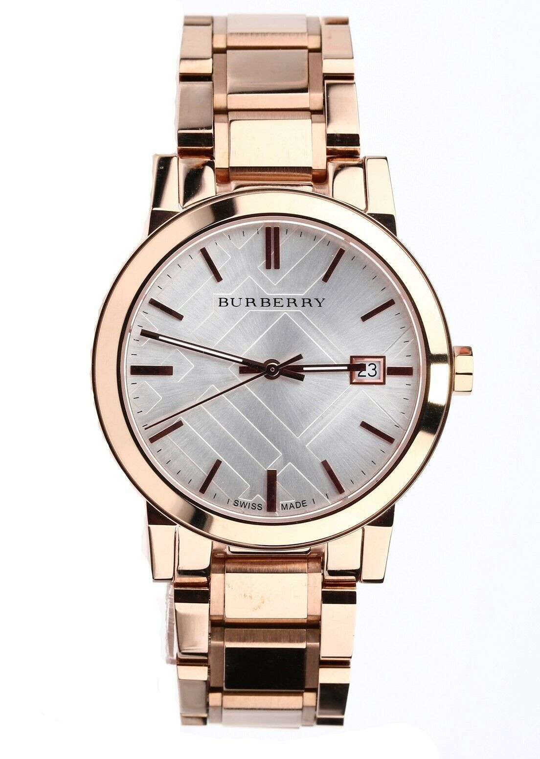 Shop Authentic Burberry The City White Dial Rose Gold Steel Strap Watch for Women - BU9004 - Luxxuri